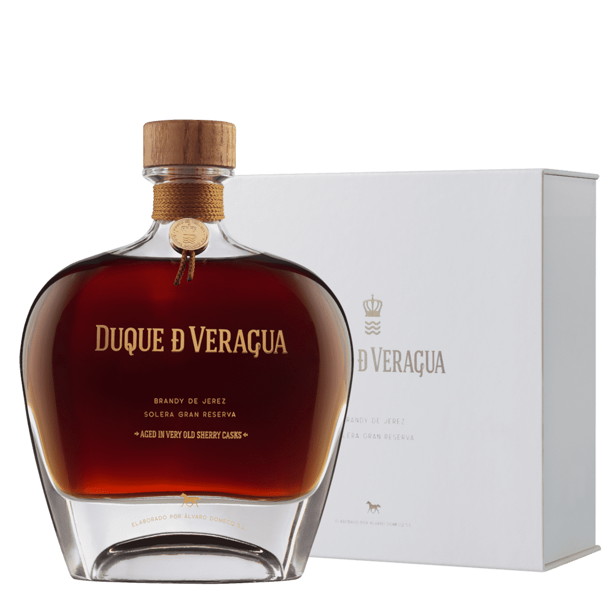 Brandy de Jerez DUQUE de VERAGUA Solera Reserva, Álvaro Domecq in gift packaging