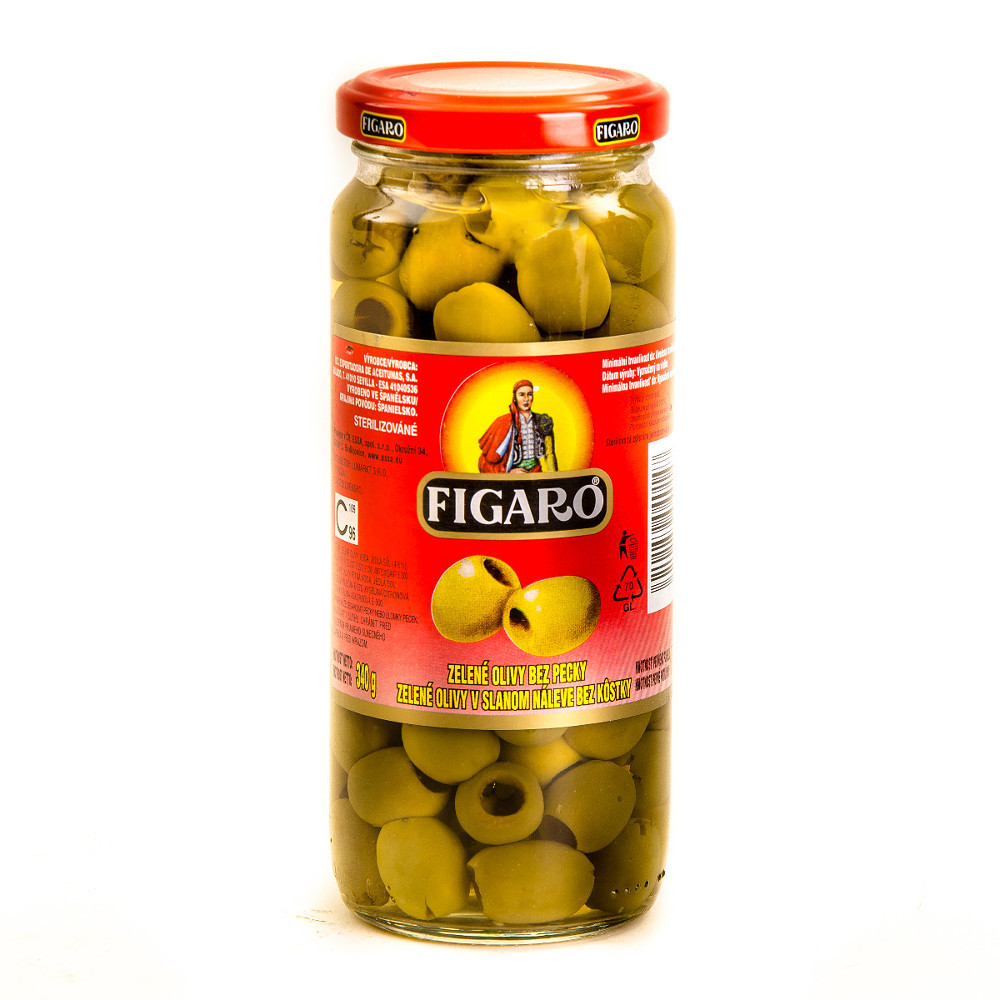Green olives pitted (glass)