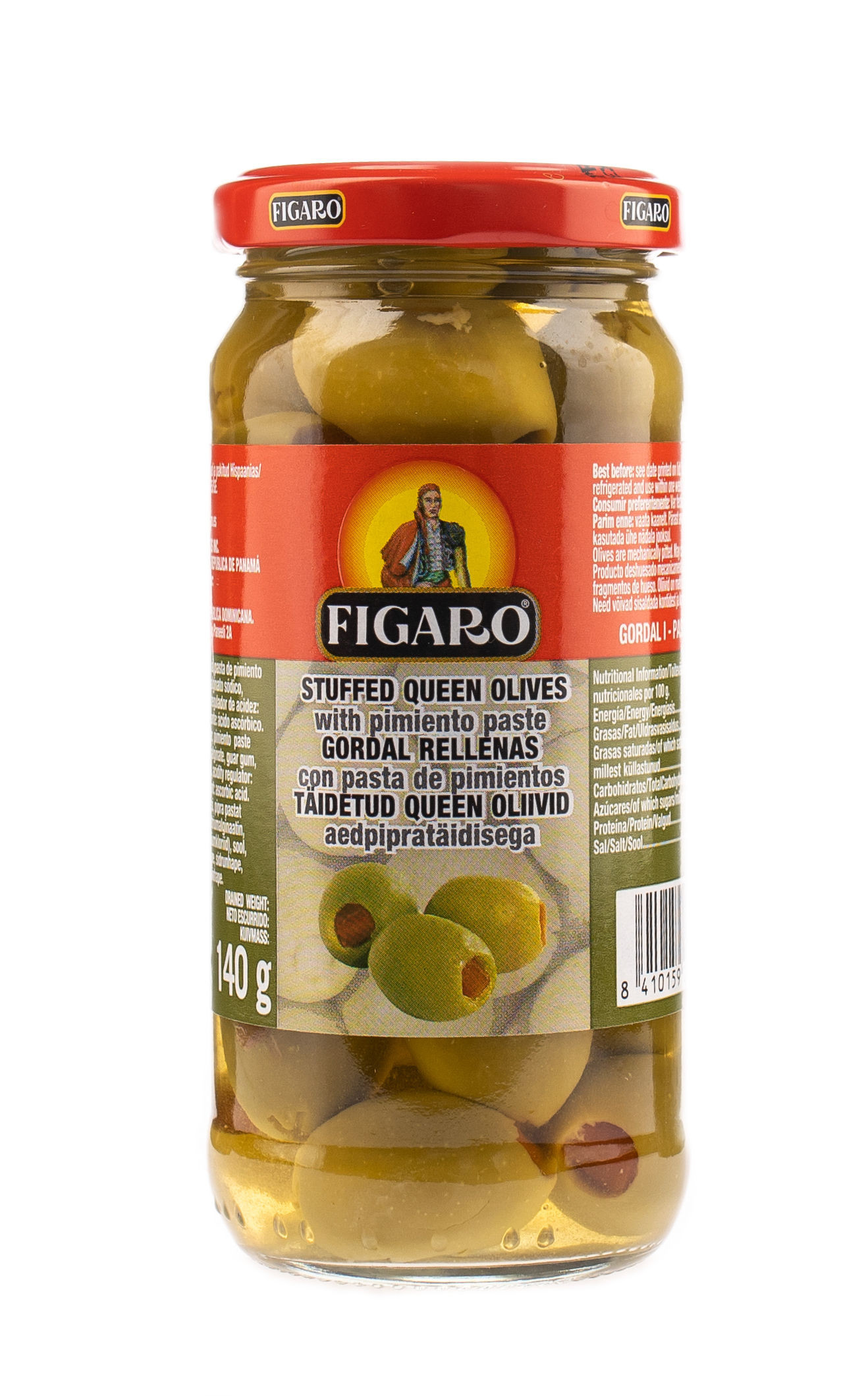 Green olives with pimento paste QUEEN (glass)