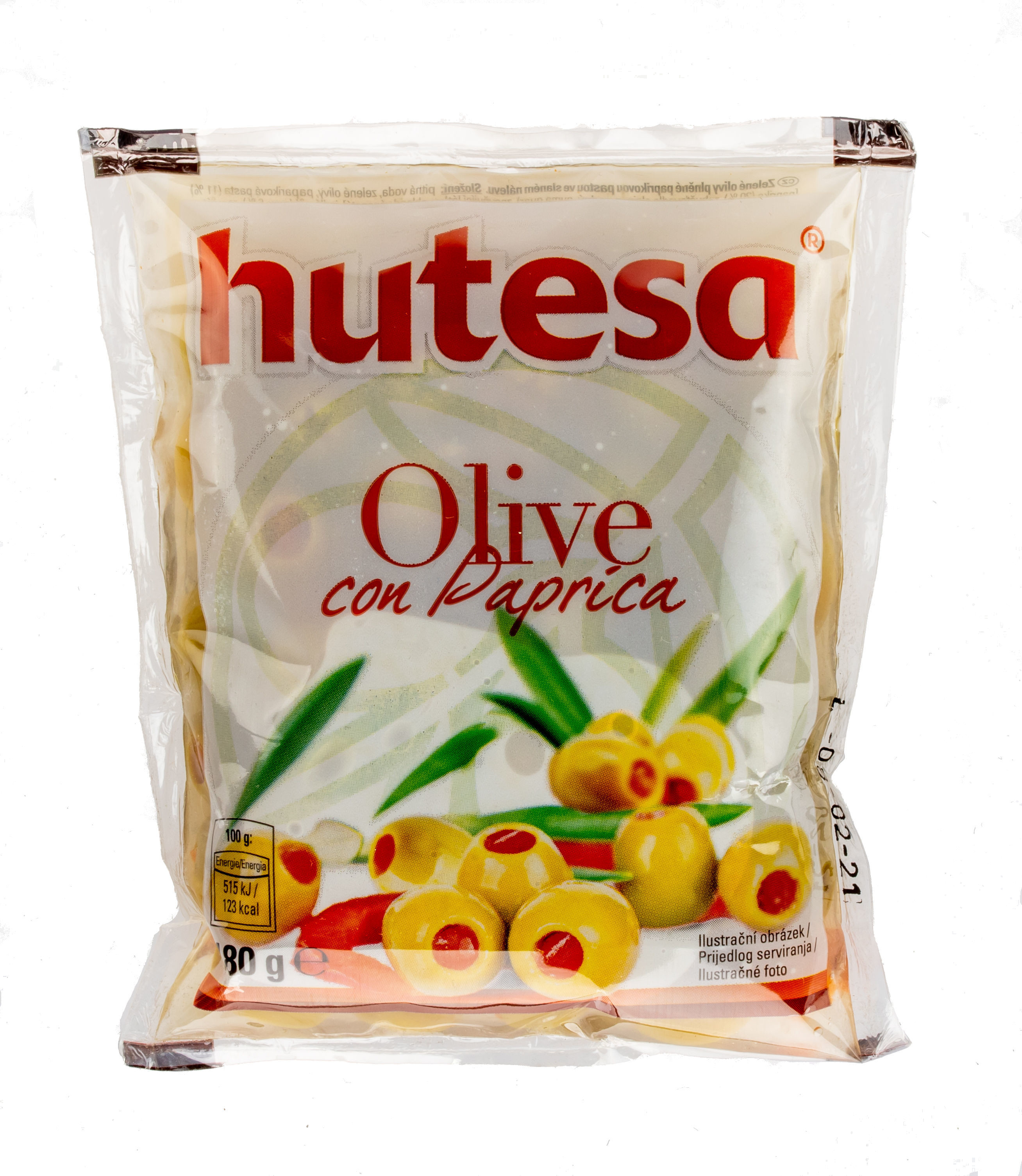 Green olives with pimento paste (plastic bag)